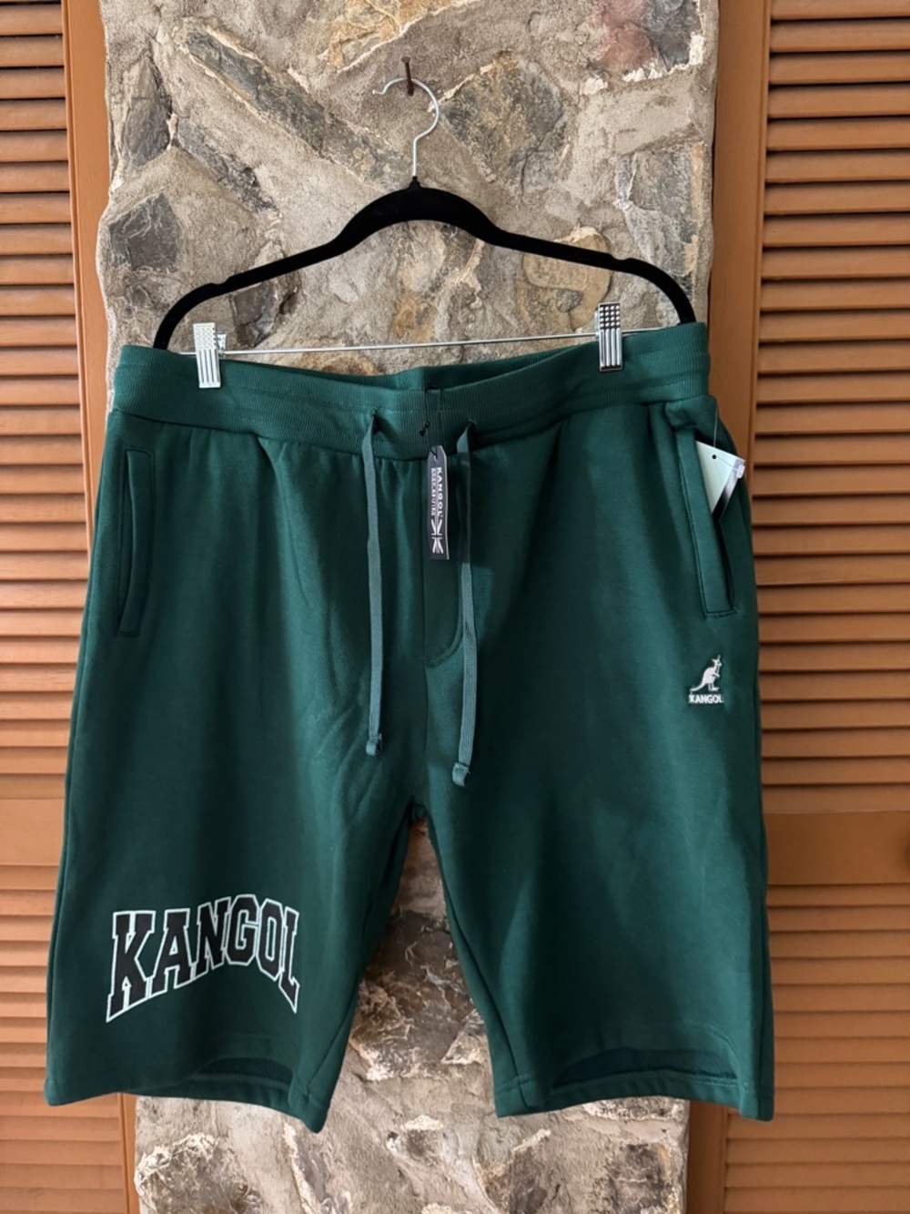 NWT KANGOL Forest Green Logo Athletic Shorts